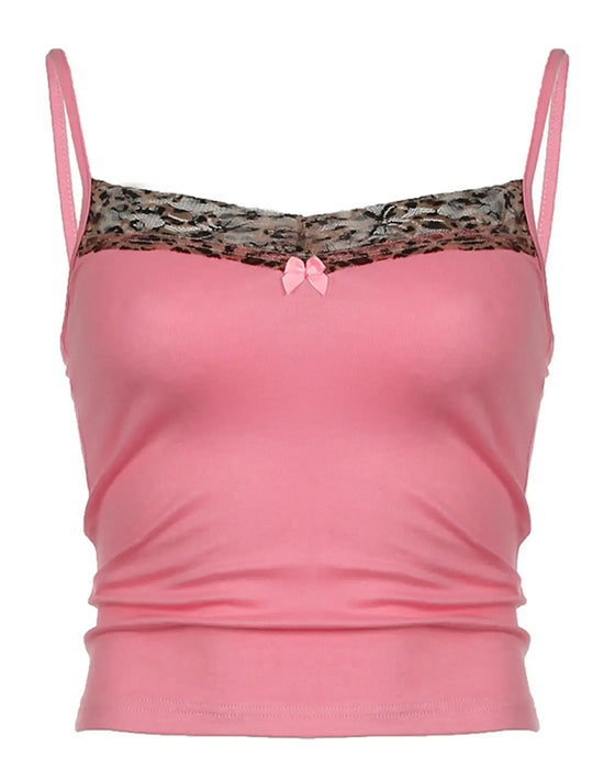 Cami Top Pittig Meisje Luipaardprint Patchwork