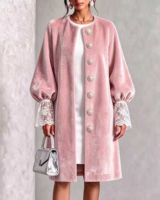 Jas Patchwork Mouw Knoop Trendy