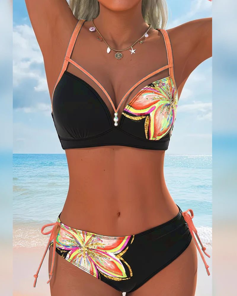 Bikini Bralette Vetersluiting Geprint