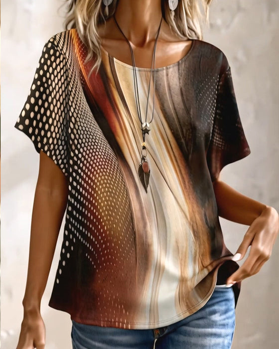 T-Shirt Casual Print Korte Mouwen