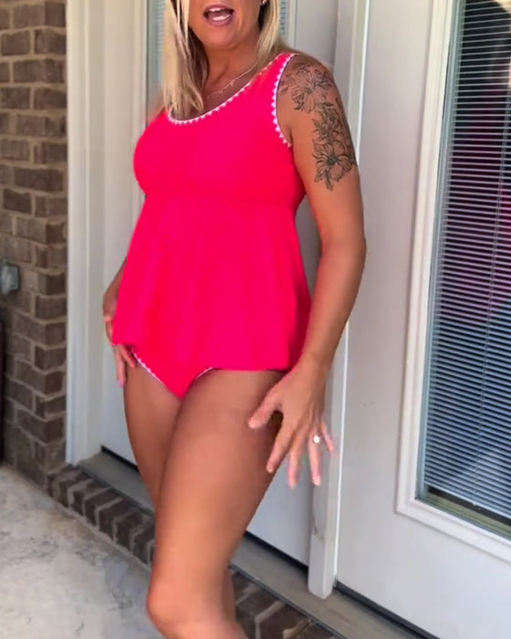 Tankini Stijlvol Contrast Driehoek