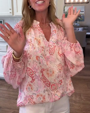 Blouse Met Balloonmouwen En Bloemenprint