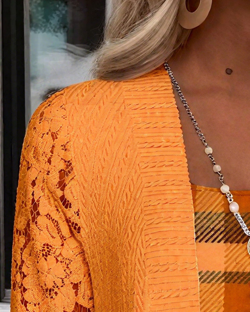 Top Met Faux Twee-Delige Ruitjeslook