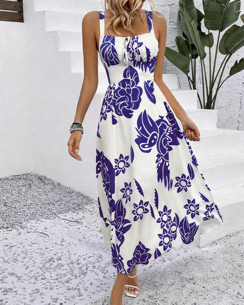 Jurk Elegant Bandje Print