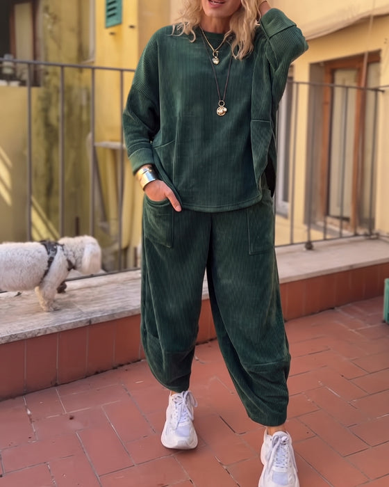 Set Effen Casual Ronde Hals