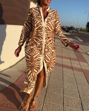 Jurk met lange mouwen en print