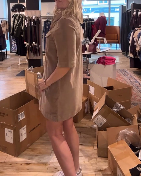 Jurk Met Halve Mouwen In Effen Kleur