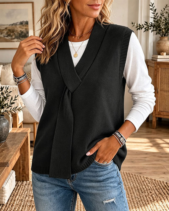 Vest Mouwloos V-Hals Trui