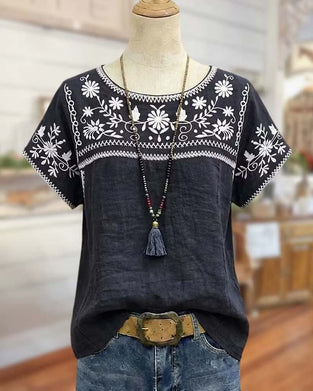Blouse Daisy Vine Rondhals Los Casual