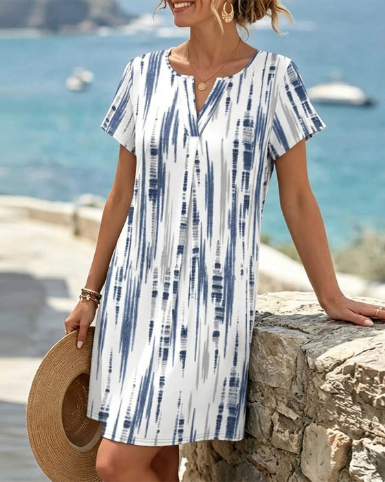 Jurk Casual Gestreept V-Hals