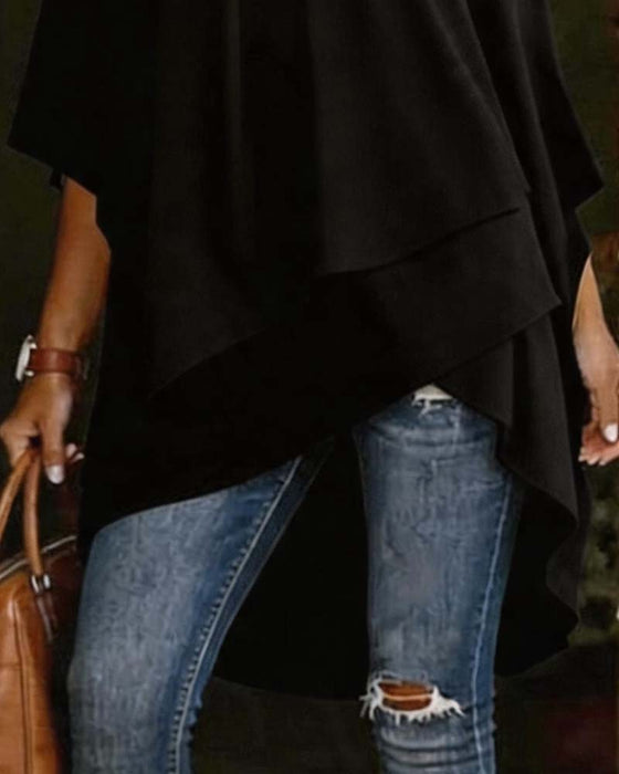 Blouse Asymmetrisch Een-Schouder Casual