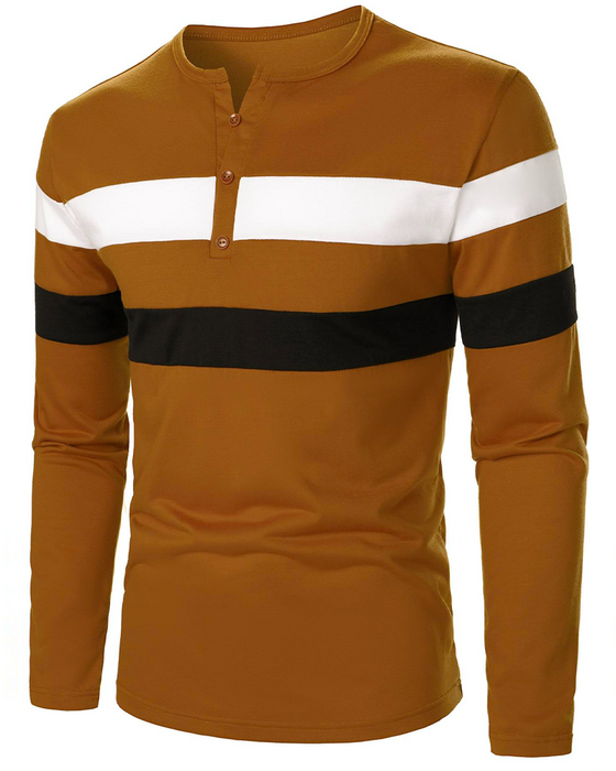 T-Shirt Rondhals Gestreept Lange Mouw Heren