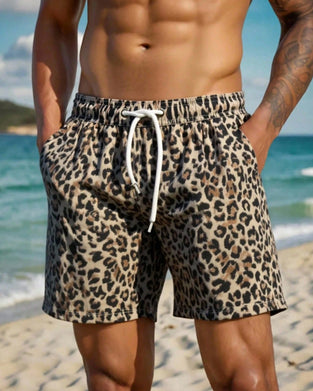 Heren Shorts Luipaardprint Strand