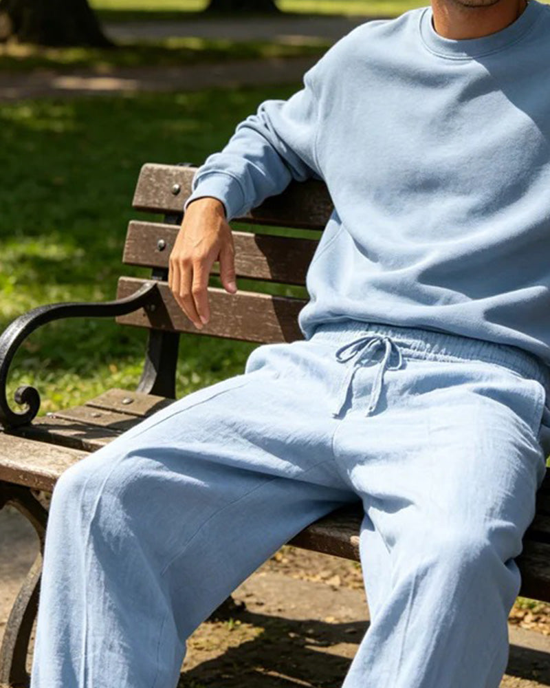 Broek Heren Casual Rechte Pijp Strand