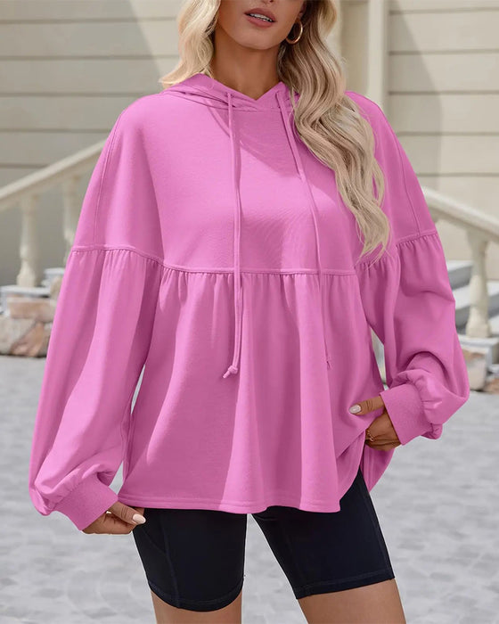 Sweatshirt Capuchon Trekkoord Los