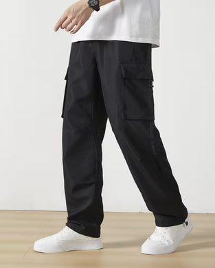 Broek Casual Trekkoord Effen Cargo