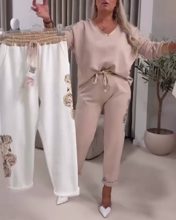 Pak Lange Mouwen V-hals Casual Trui