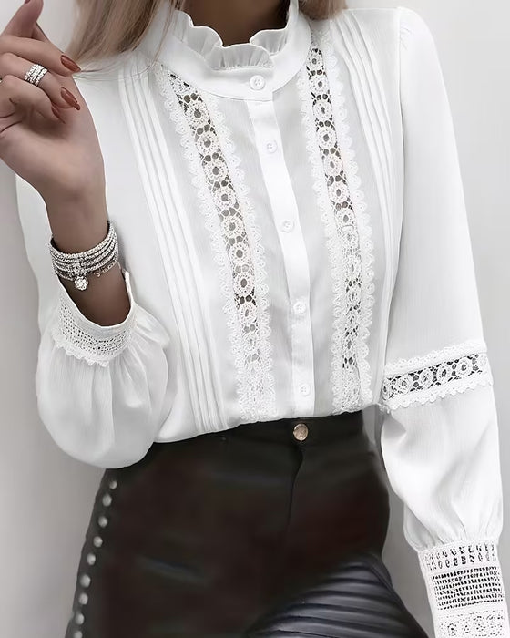 Blouse Met Stijlvolle Ruches Kraag