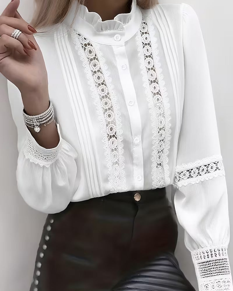 Blouse Met Stijlvolle Ruches Kraag