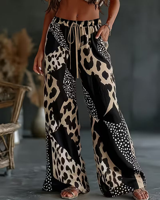 Broek Luipaard Print Polka Dot Wijdbeen