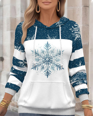 Hoodie Casual Sneeuwvlokprint