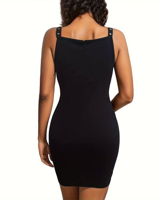 Jurk Zwart Studded Mouwloos