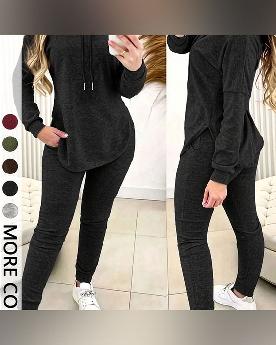 Tweedelige Set Met Capuchon Gebogen Zoom Casual