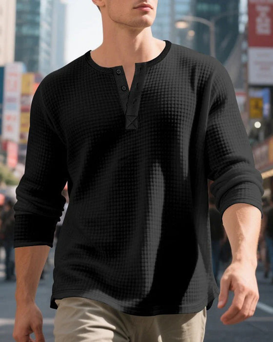Top Heren Effen Kleur Lange Mouwen