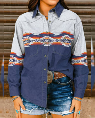 Overhemd casual bedrukt lange mouw