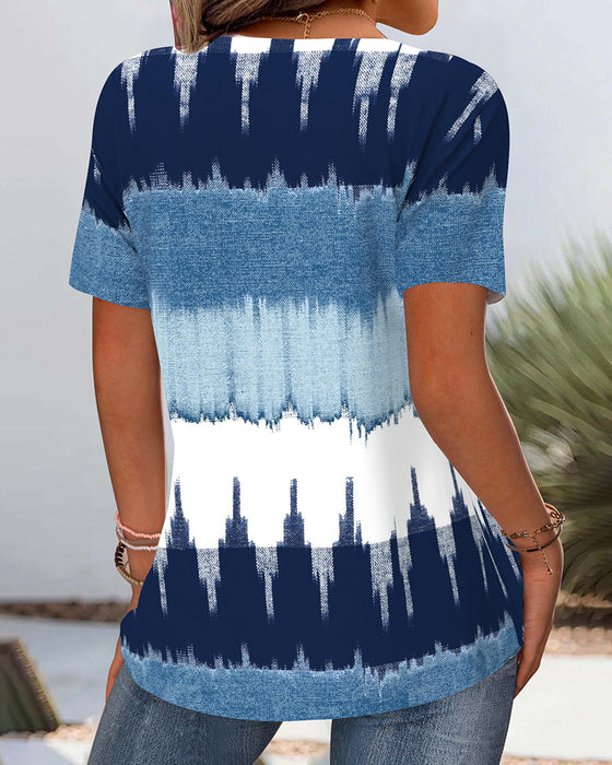 T-Shirt Casual Contrastdruk