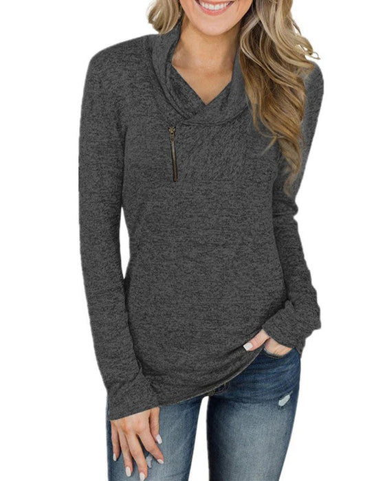 Top Effen Pullover Rits Nauwsluitend