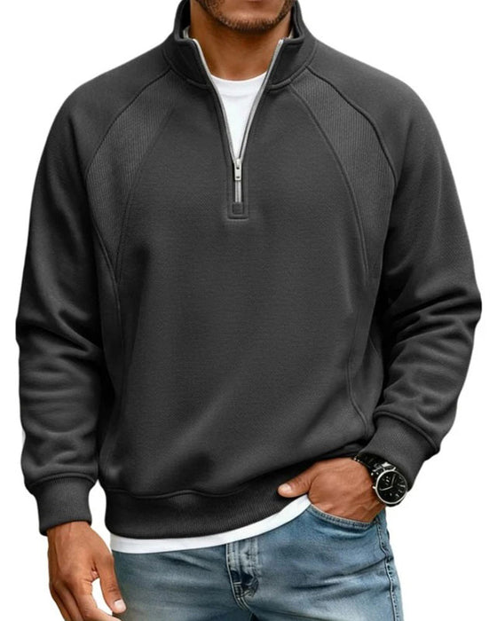 Sweatshirt Half Zip Staande Kraag