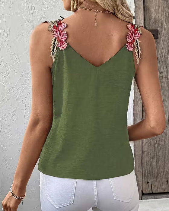 Tanktop Casual Bloemenpatroon