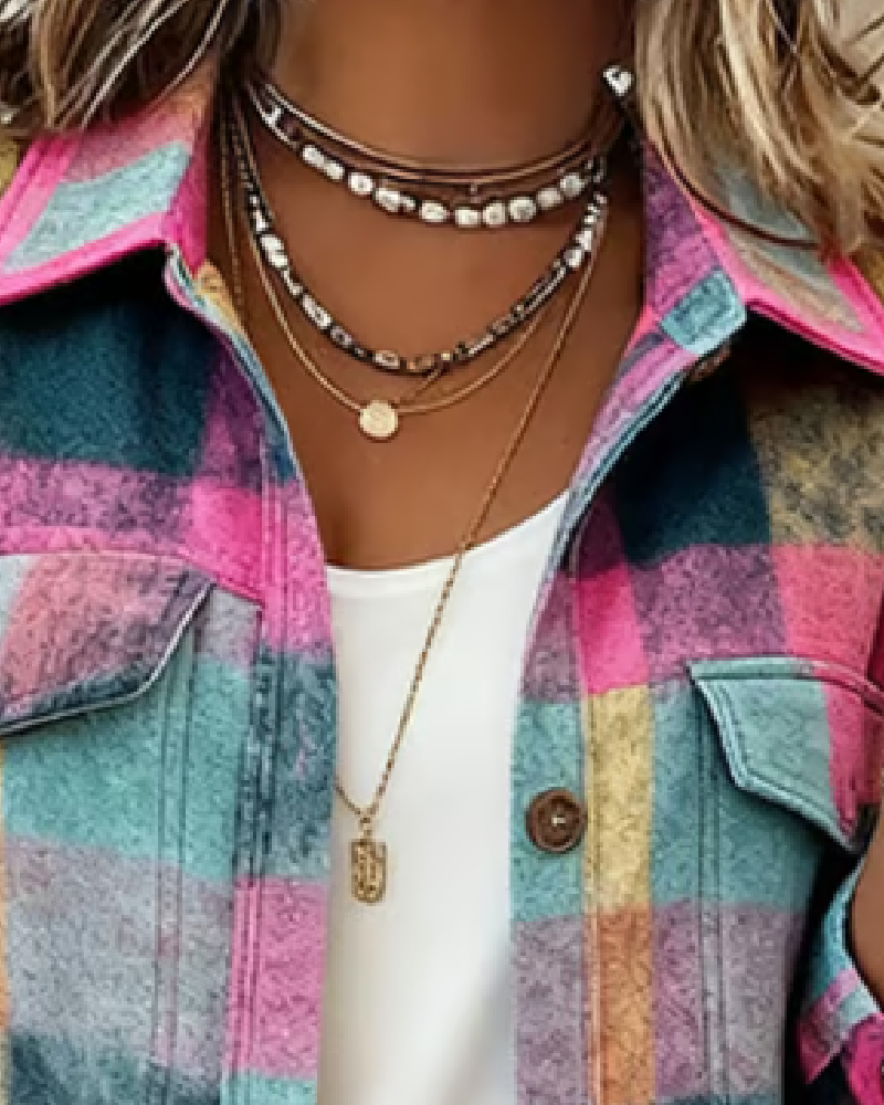 Ruitjesoverhemd Met Kraag En Zak