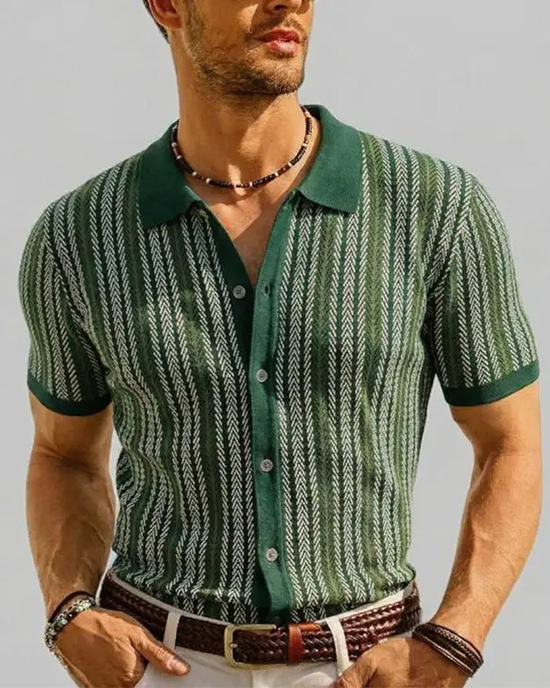 T-Shirt Reverse Heren Korte Mouw Knoop
