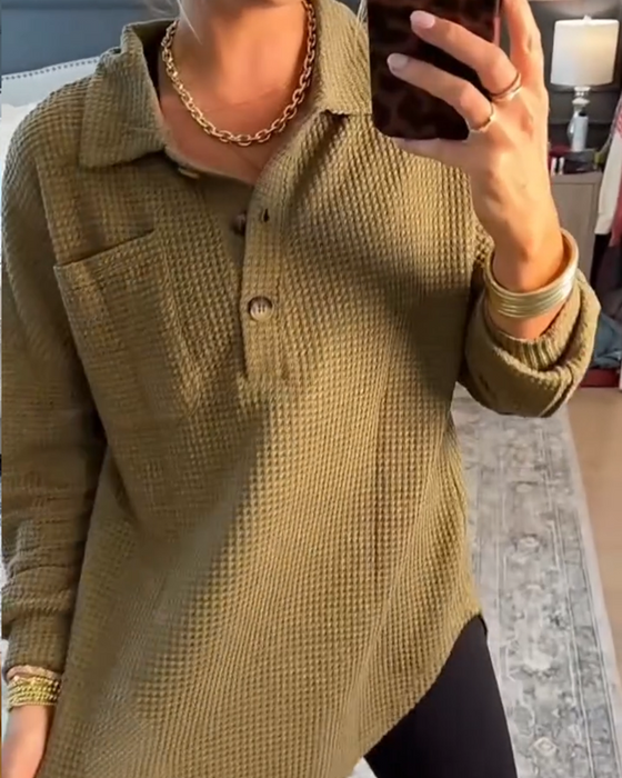 Sweater Polo Kraag Effen Kleur