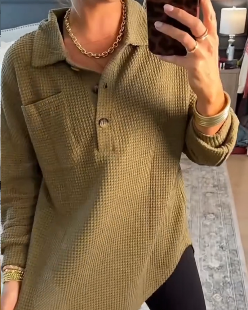 Sweater Polo Kraag Effen Kleur