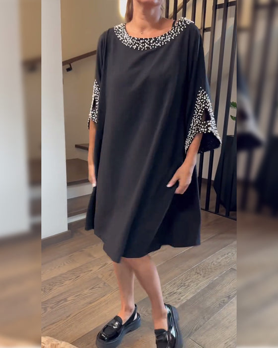 Modieuze Loszittende Kralenjurk