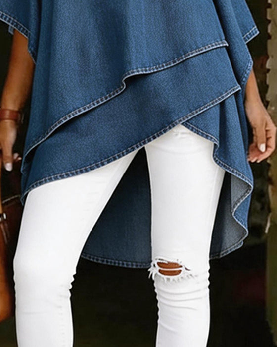 Blouse Effen Asymmetrische Zoom Off-Shoulder