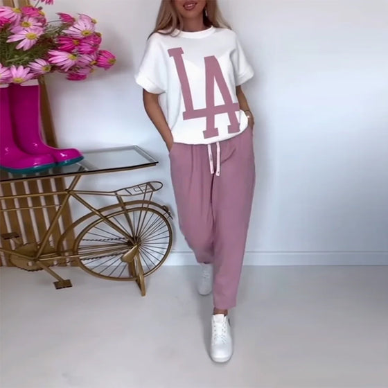 Stel Casual Letter Print Sports in