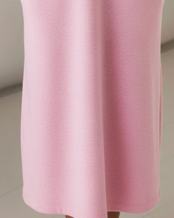 Langmouwige Wijde Casual Jurk Met Capuchon