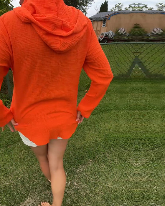 Blouse Effen Kleur Met Zak Mode