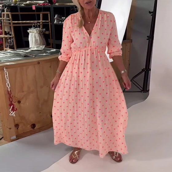 Jurk Elegant V-Hals Hartprint