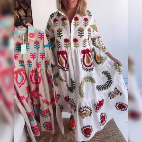 Jurk Bloemen Grafische Print