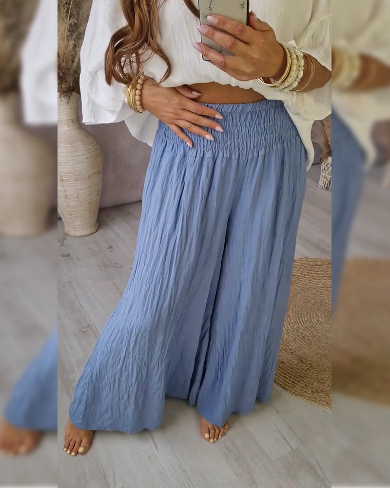 Broek Geplooid Ontspannen Recht Been