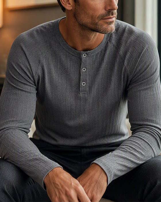 T-Shirt Verticale Streep Lange Mouw