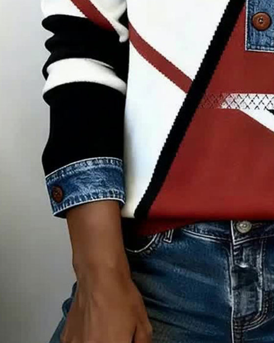 Langmouwen Trui Met Colorblock En Casual Look