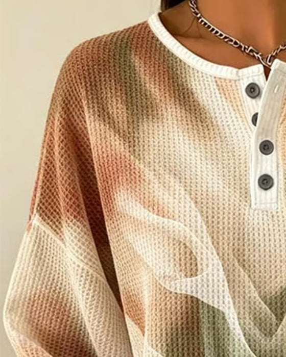 Sweatshirt Ombre Print Lange Mouw