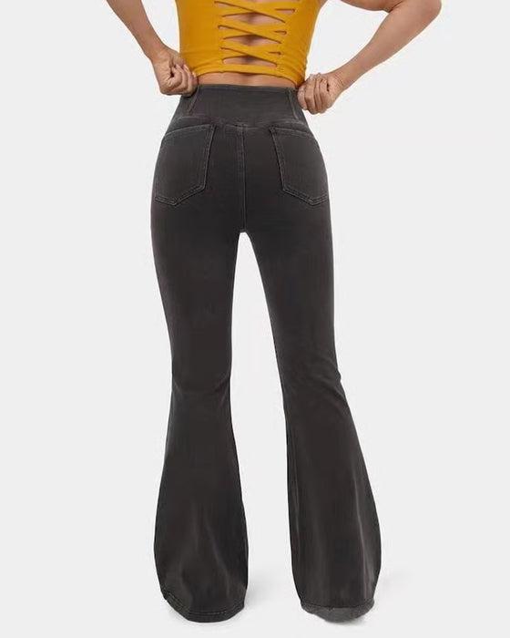 Broek Hoge Rekbaarheid Mode Zak Flare