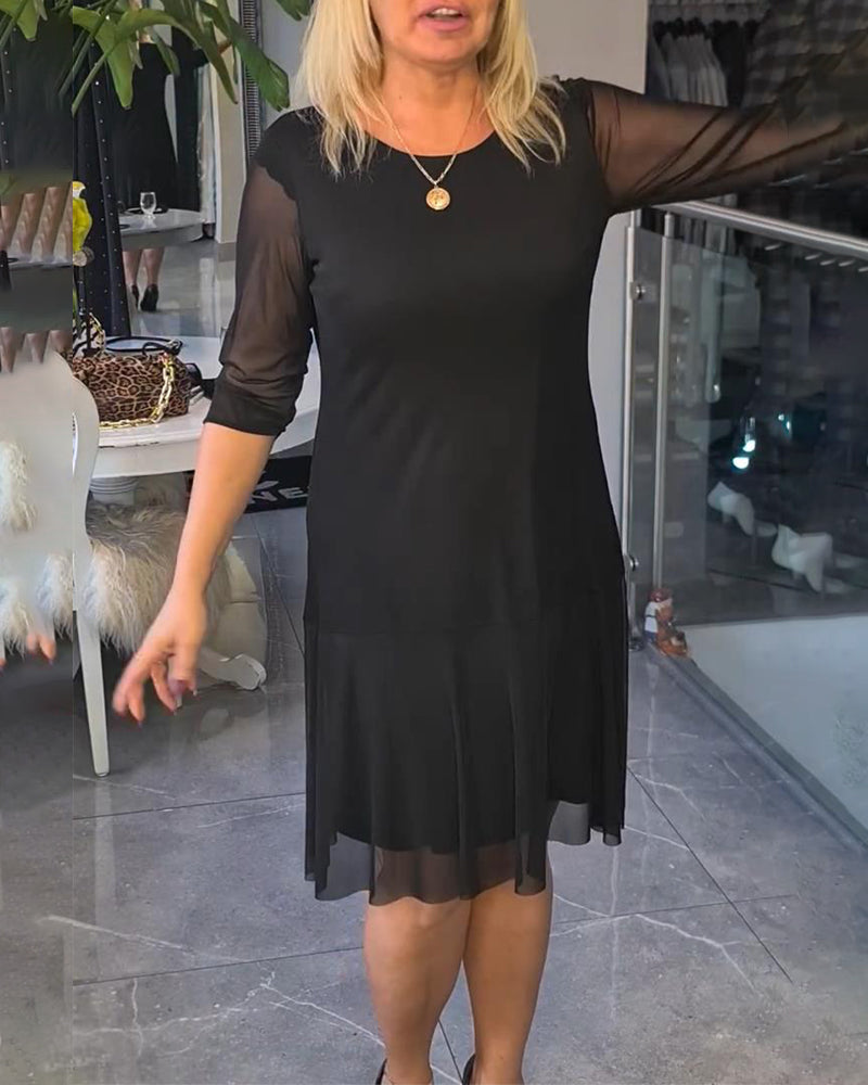 Transparante En Modieuze Effen Jurk